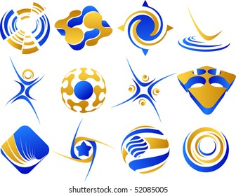 set of abstract design elements