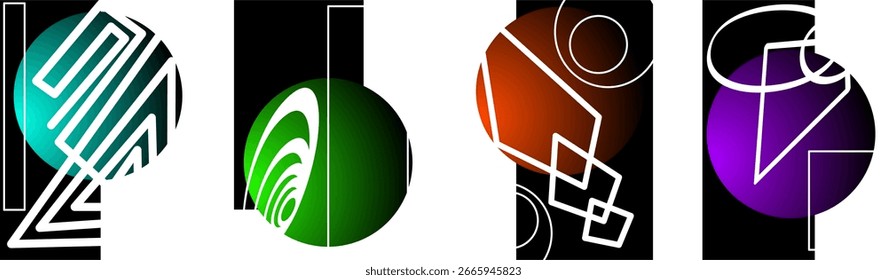 Set of abstract design elements art illustration.