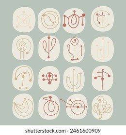 Set of abstract design elements. Hand drawn shapes and doodles. Vector collection.