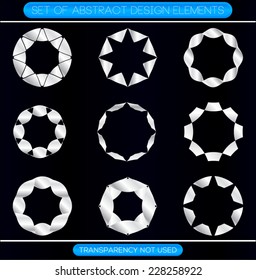 Set of abstract design elements, industrial concept circle shapes