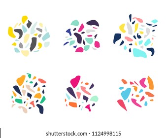 set of abstract design elements on white background