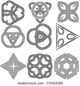 Set of abstract design elements. Vector illustration.