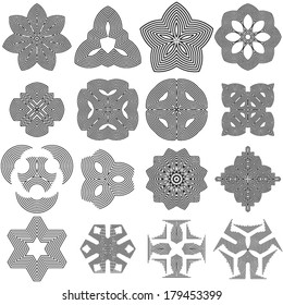 Set of abstract design elements. Vector illustration.