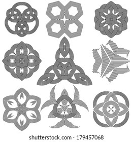 Set of abstract design elements. Vector illustration.