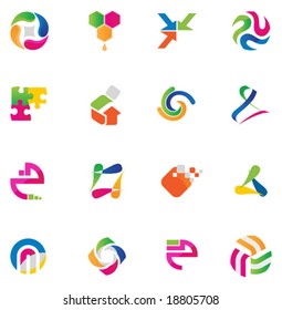 Set of abstract design elements, vector illustration