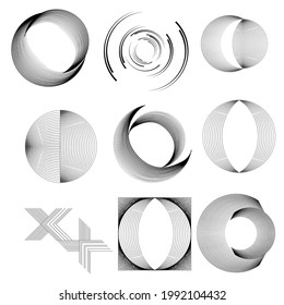 Set of abstract design elements. Vector illustration. Geometric shapes .