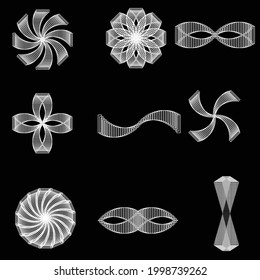 Set of abstract design elements. Vector illustration. Geometric shapes .