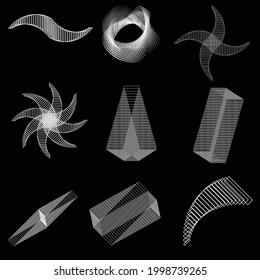 Set of abstract design elements. Vector illustration. Geometric shapes .