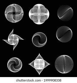 Set of abstract design elements. Vector illustration. Geometric shapes .