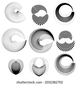 Set of abstract design elements. Vector illustration. Geometric shapes .