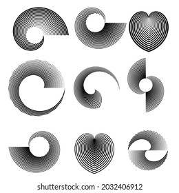 Set of abstract design elements. Vector illustration. Geometric shapes .