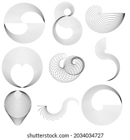 Set of abstract design elements. Vector illustration. Geometric shapes .