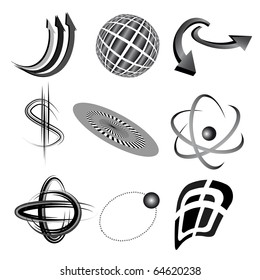 A set of abstract design elements. Vector illustration