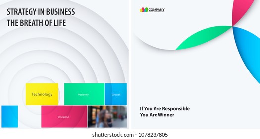 Set. Abstract design of light colourful vector elements for modern background with circles shadows for business branding.