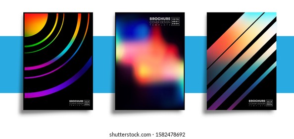 Set of abstract design posters with colorful gradient textures for wallpaper, flyer, poster, brochure cover, typography or other printing products. Vector illustration.