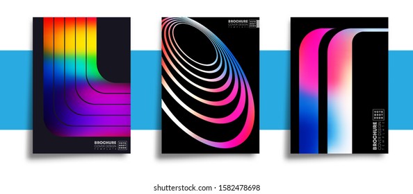 Set of abstract design posters with colorful gradient textures for wallpaper, flyer, poster, brochure cover, typography or other printing products. Vector illustration.