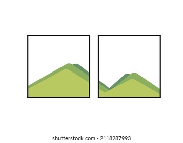 set of abstract design printing for your wall decoration, mountain design art concept, landscape abstract art, isolated on white background