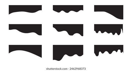 Set of abstract design separator header and border for website and app. Divider shapes top and bottom for web page. Different borders for website, banner, app,