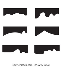 Set of abstract design separator header and border for website and app. Divider shapes top and bottom for web page. Different borders for website, banner, app, poster, background