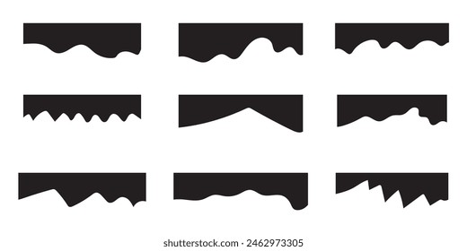 Set of abstract design separator header and border for website and app. Divider shapes top and bottom for web page. Different borders for website, banner, app, poster, background