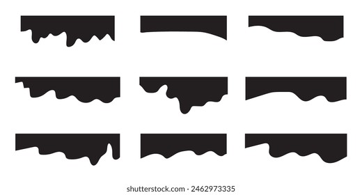 Set of abstract design separator header and border for website and app. Divider shapes top and bottom for web page. Different borders for website, banner, app, poster, background