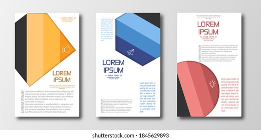 Set of abstract design templates for banner or poster, brochure or booklet cover