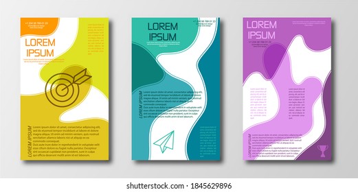 Set of abstract design templates for banner or poster, brochure or booklet cover