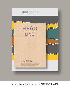 Set of abstract design templates. Brochures unusual color shapes style. Vintage frames and backgrounds. Vector Illustration.