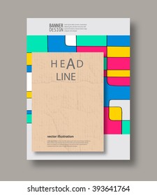 Set of abstract design templates. Brochures unusual color shapes style. Vintage frames and backgrounds. Vector Illustration.