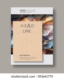 Set of abstract design templates. Brochures unusual color shapes style. Vintage frames and backgrounds. Vector Illustration.