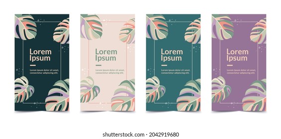 Set of abstract design templates for social media stories.