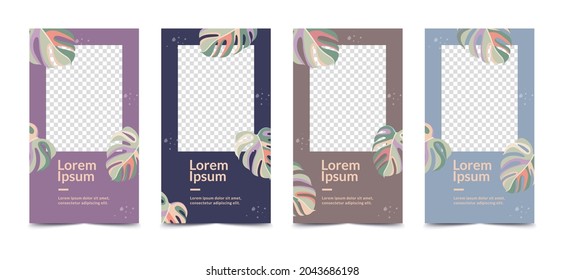 Set of abstract design templates for social media stories.