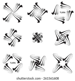 Set of abstract design vector elements on white background.