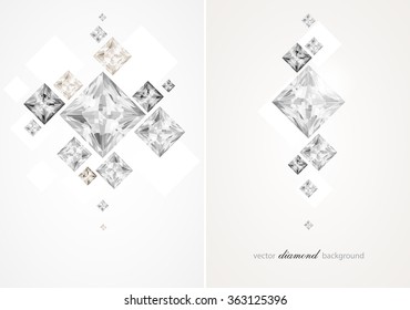 Set with abstract diamond backgrounds
