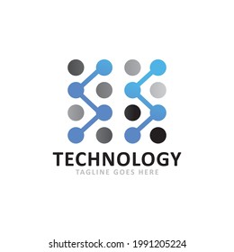 Set von abstraktem Logo für digitale Technologie.