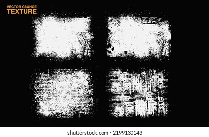 Set of Abstract Distress Overlay dirty grunge grain texture, vintage style. Vector illustration.