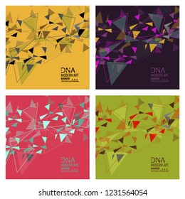 Set of abstract DNA strand symbol. Isolated on white background. Vector illustration, eps 10.