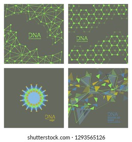 Set of abstract DNA strand symbol. Isolated on white background. Vector illustration, eps 10.