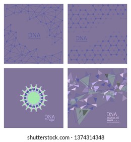 Set of abstract DNA strand symbol. Isolated on white background. Vector illustration, eps 10.