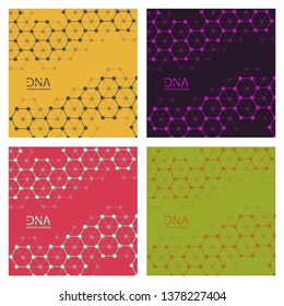 Set of abstract DNA strand symbol. Isolated on white background. Vector illustration, eps 10.