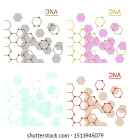 Set of abstract DNA strand symbol. Isolated on white background. Vector illustration, eps 10.