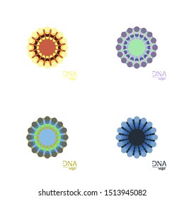 Set of abstract DNA strand symbol. Isolated on white background. Vector illustration, eps 10.