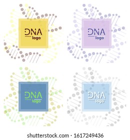 Set of abstract DNA strand symbol. Isolated on white background. Vector illustration, eps 10.