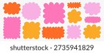 Set of abstract doodle cloud shapes in hand drawn style. Organic rounded blobs and cartoon frames in different colors. Perfect for posters, stickers, branding, social media design, packaging and creative backgrounds.