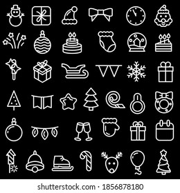 Set Abstract Doodle Elements Collection Winter Vector Design Style Background Snowflake Snowman Santa Glove Christmas Toy Tree Illustration Icons