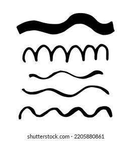 Conjunto de elementos de doodle abstractos para el diseño. Estilo de tendencia, forma nueva, plano, trazo a mano. Para sublimación, carteles, postales, impresiones