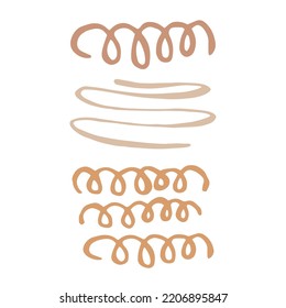 Set of abstract doodle elements for design. Trend style, new form, flat, hand draw. For sublimation, posters, postcards, prints