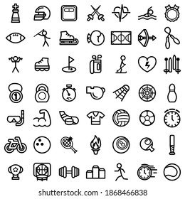 Set Abstract Doodle Elements Hand Drawn Collection Sport BaseBall Dumbbell Cup Bicycle Medal Vector Design Style Background Healthy Lifestyle Fitness Illustration