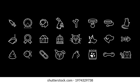 Set Abstract Doodle Elements Hand Drawn Collection Pets Animal Sketch Vector Design Style Background Dog Cat Bone Food Training Caring Grooming  Illustration Icons