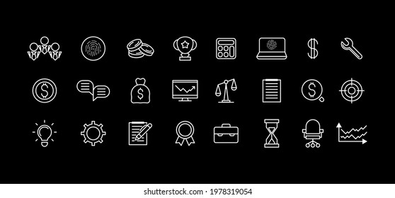 Set Abstract Doodle Elements Hand Drawn Collection Business Sketch Vector Design Style Background Mail Notebook Money Chart Team People Illustration Cartoon Icons